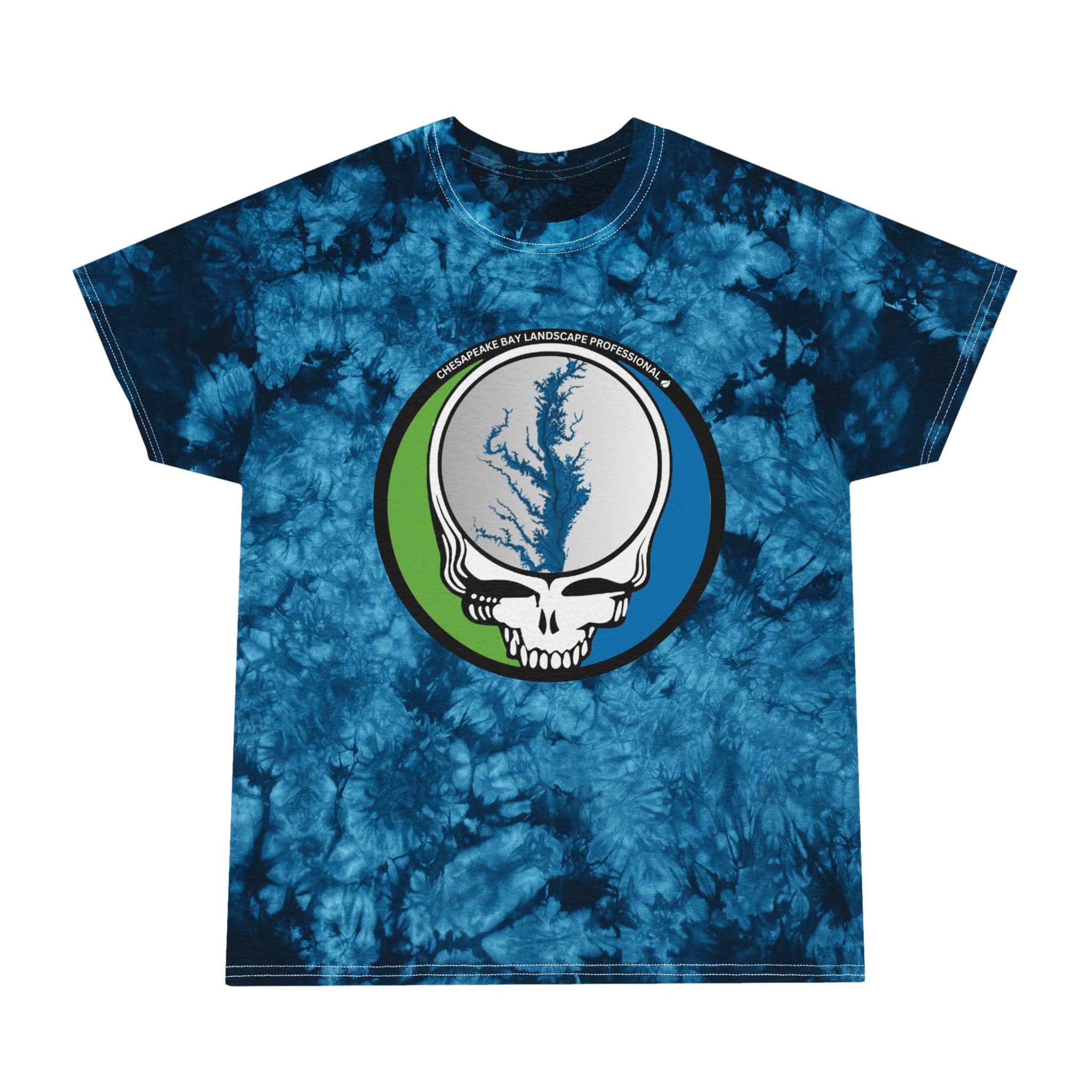 Crystal Tie-Dye T-Shirt — Skull & Lightning Bone Graphic