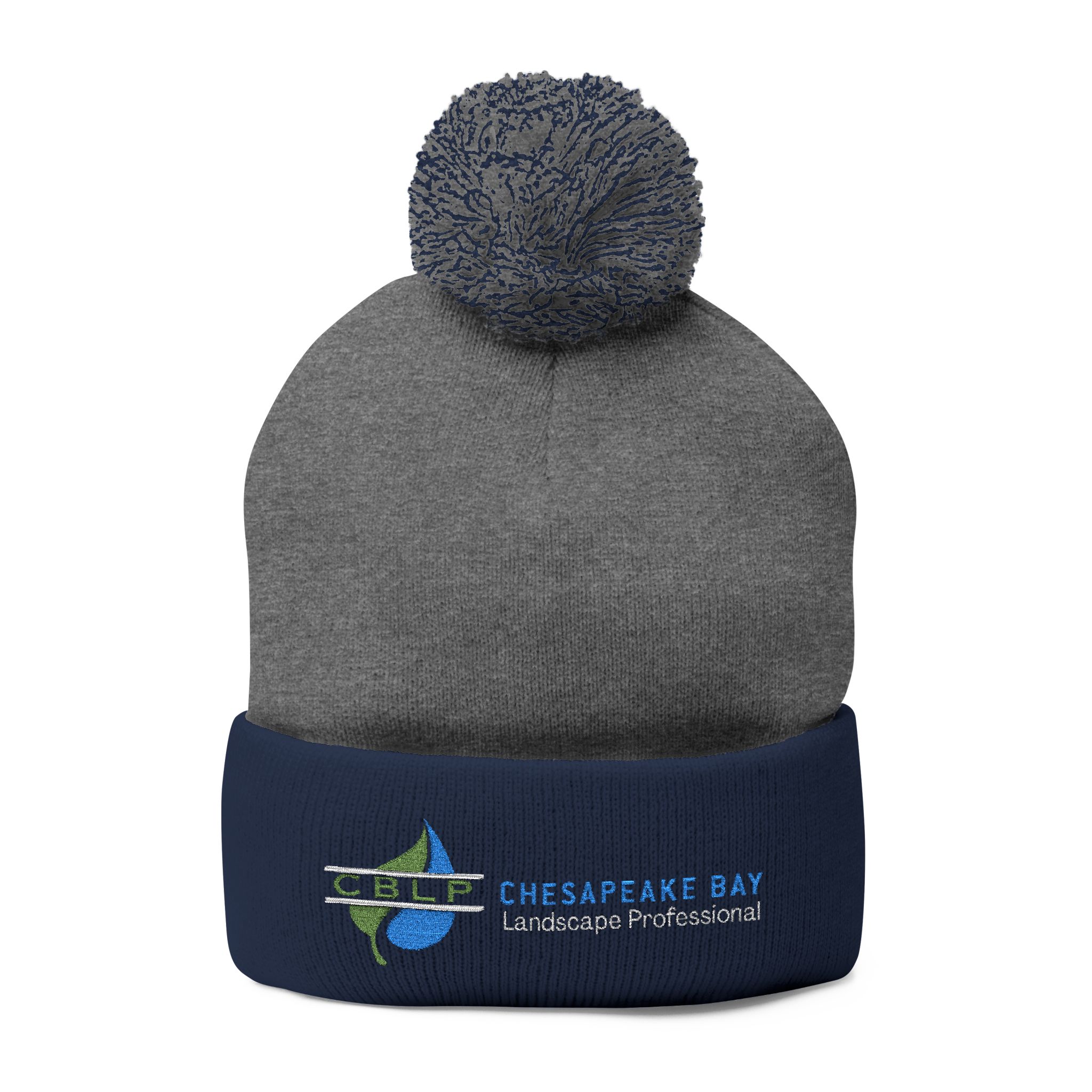 Embroidered Pom-Pom Knit Cap - Chesapeake Bay Landscape Professionals Logo - Image 3