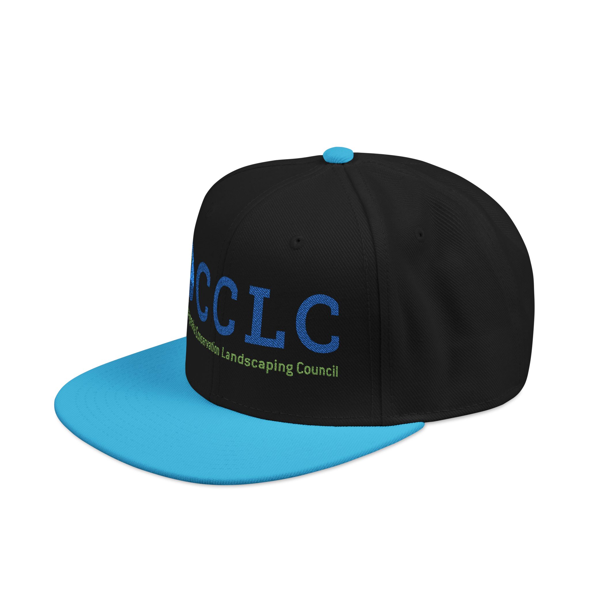 CCLC Embroidered Snapback Hat — Blue & Green Logo Trucker Cap - Image 3