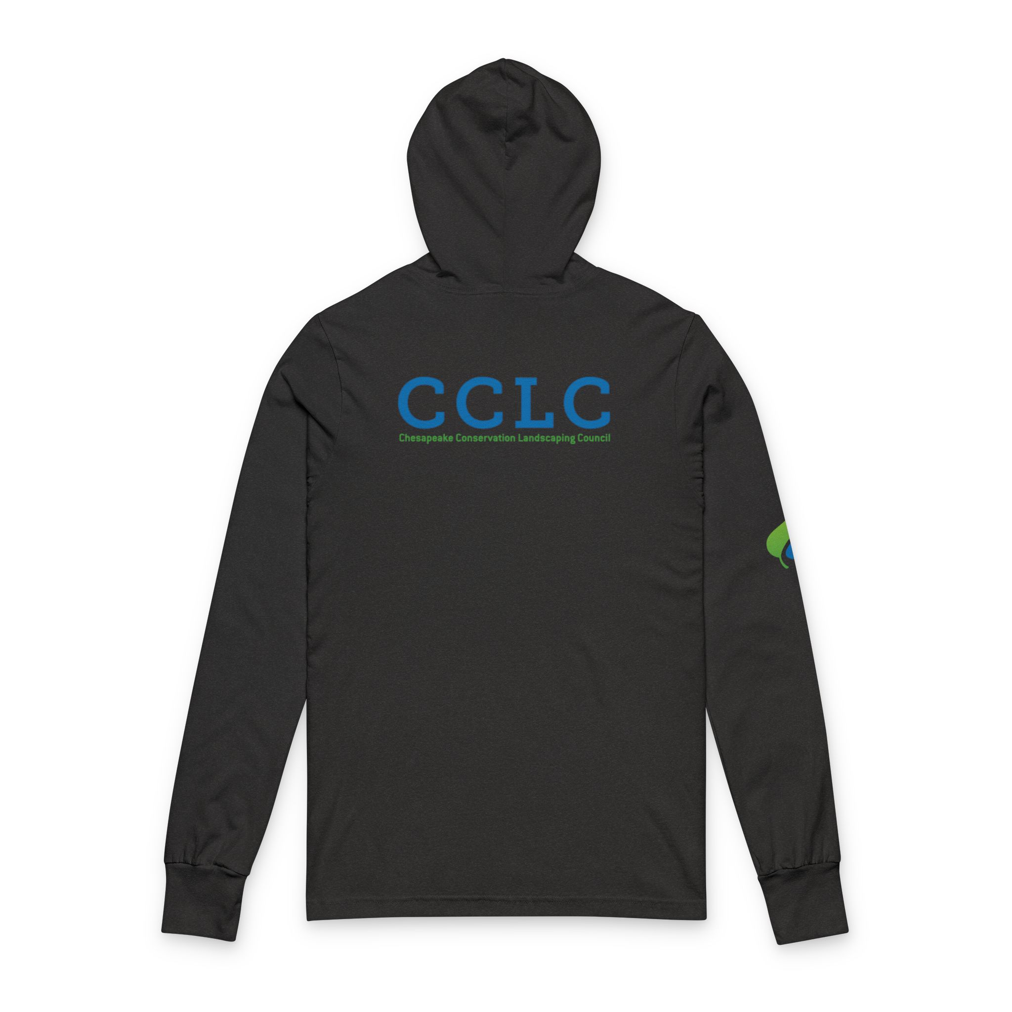 Hooded Long Sleeve Tee — CCLC Eco Skull Logo Hoodie Tee - Image 2
